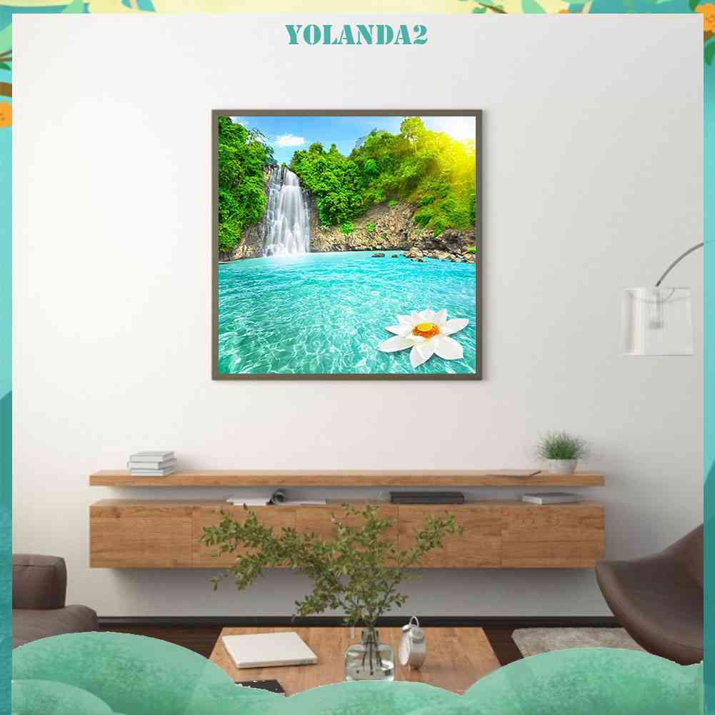 Tranh Đính Đá Kim Cương Toàn Bộ 5D DIY Hình Hoa Sen