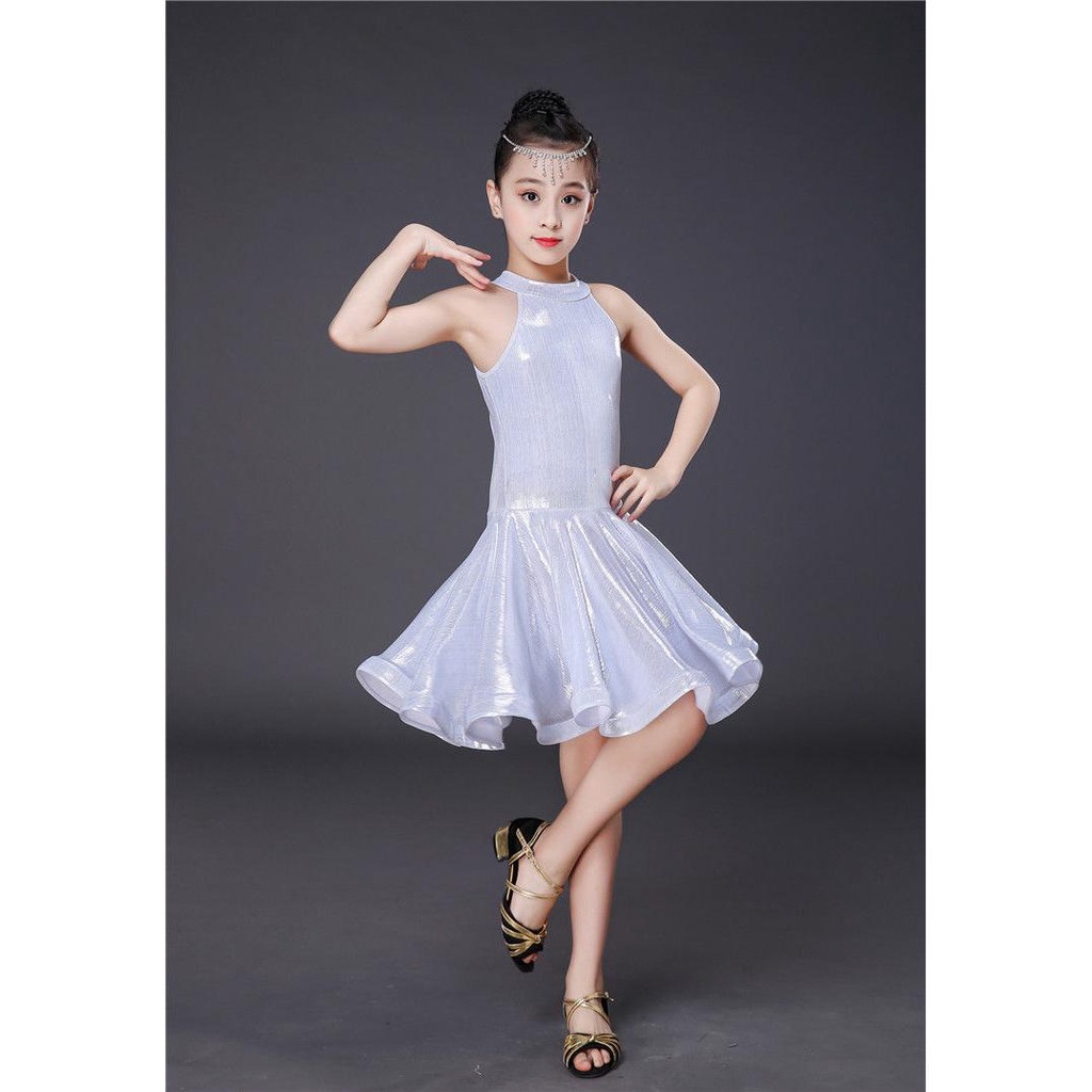 Đầm Khiêu Vũ Latin Không Tay Thời Trang Mùa Hè Cho Bé Gái
