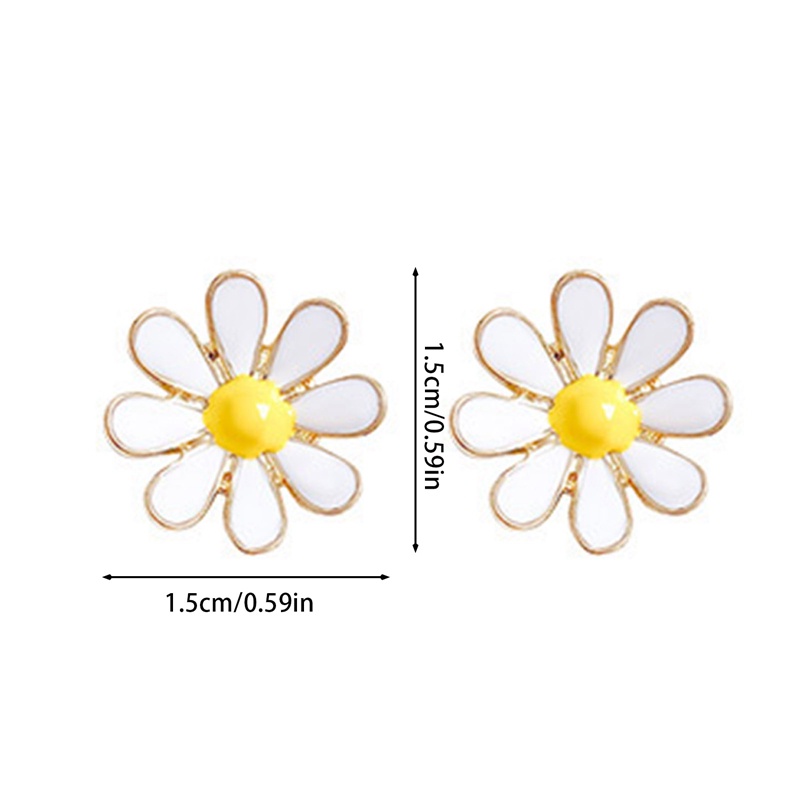 Bông Tai Dáng Dài Hình Hoa Cúc Đính Đá Opal Kiểu Hàn Quốc Thời Trang Cho Nữ