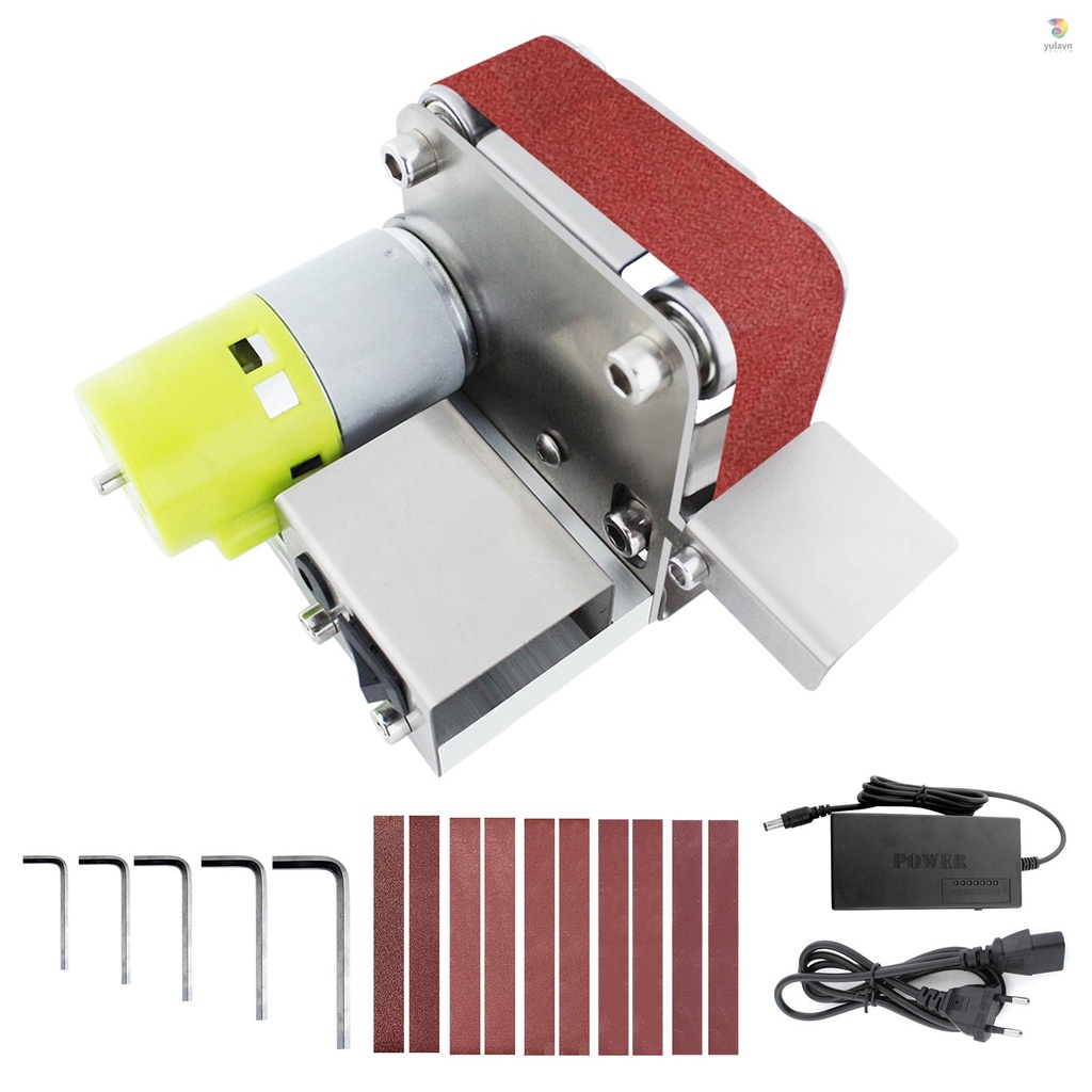 Máy Mài Đánh Bóng Mini Geevorks 7 Tốc Độ Với 10 Dây Đai Bằng Acrylic Kim Loại / Gỗ / Kim Loại