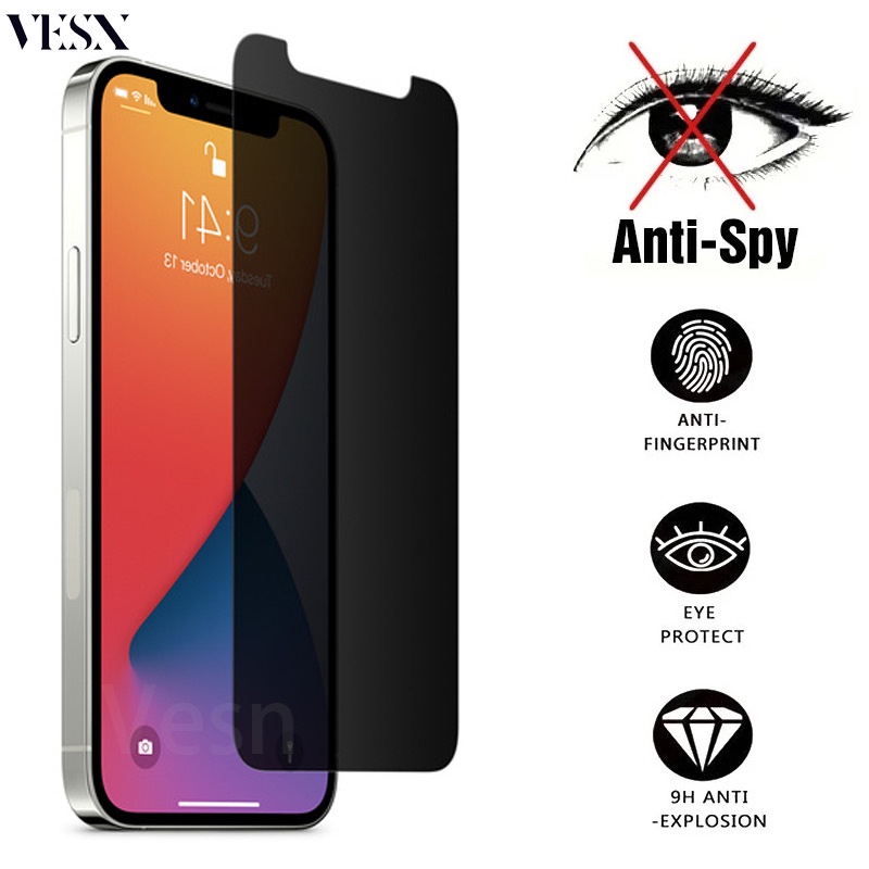 Kính cường lực chống nhìn trộm chống vân tay cho iPhone 15 Ultra 14 13 12 Mini 11 Pro X Xs Max Xr 7 8 6 6s Plus SE 5 5s 5C 4G 5G SE2 SE3 2023 2020 2022
