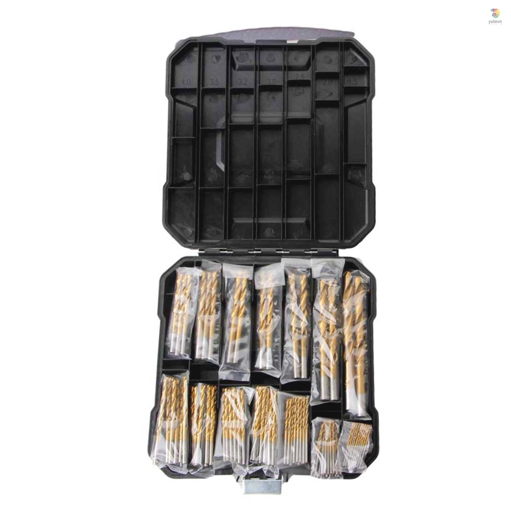 Bộ 99 Mũi Khoan Xoắn Tốc Độ Cao Bằng Thép Titan + Hợp Kim Đồng + Hộp Đựng Ốp