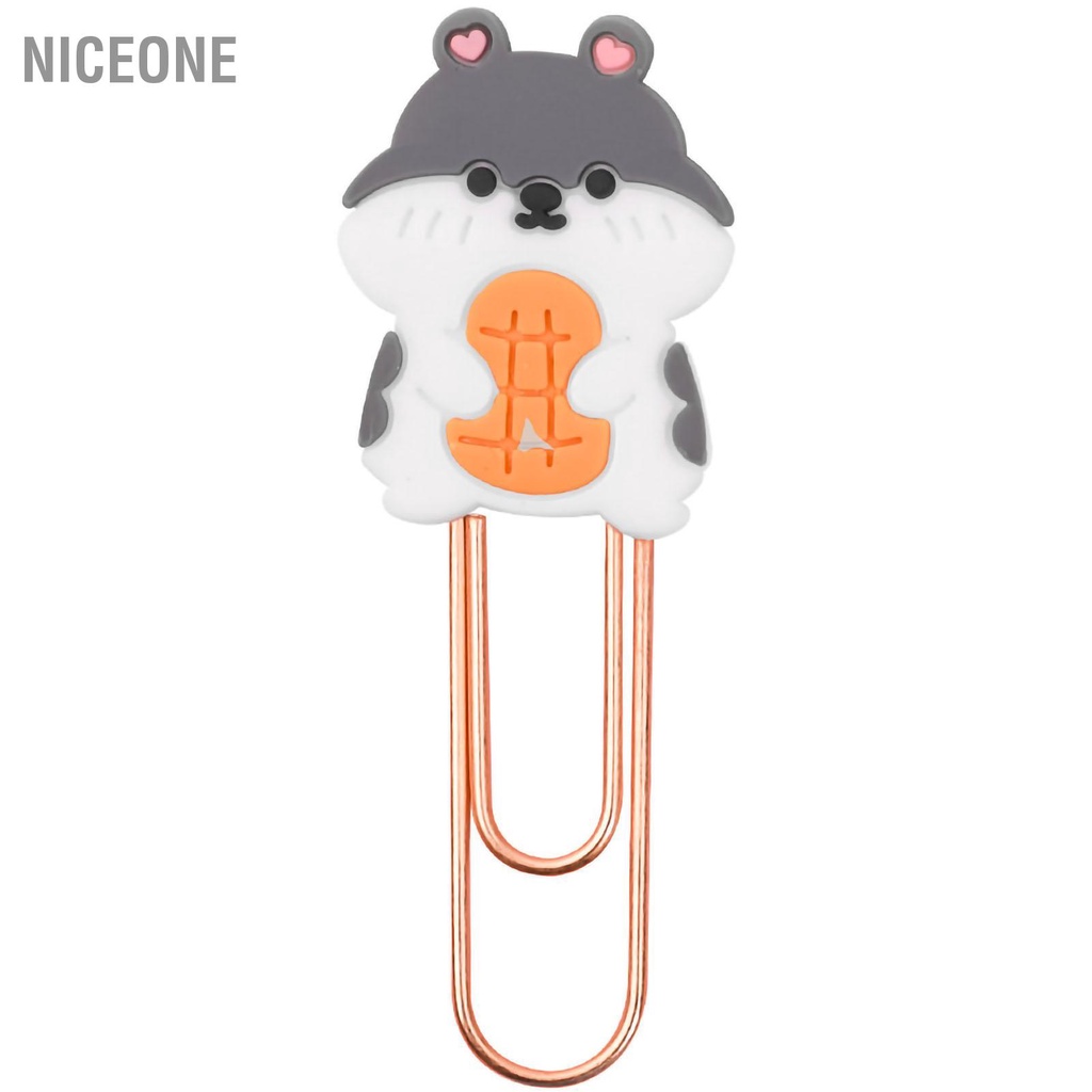 NiceOne  Kẹp đánh dấu trang Hoạt hình dễ thương Kim loại Cao su mềm Nhẹ văn phòng di động để phân