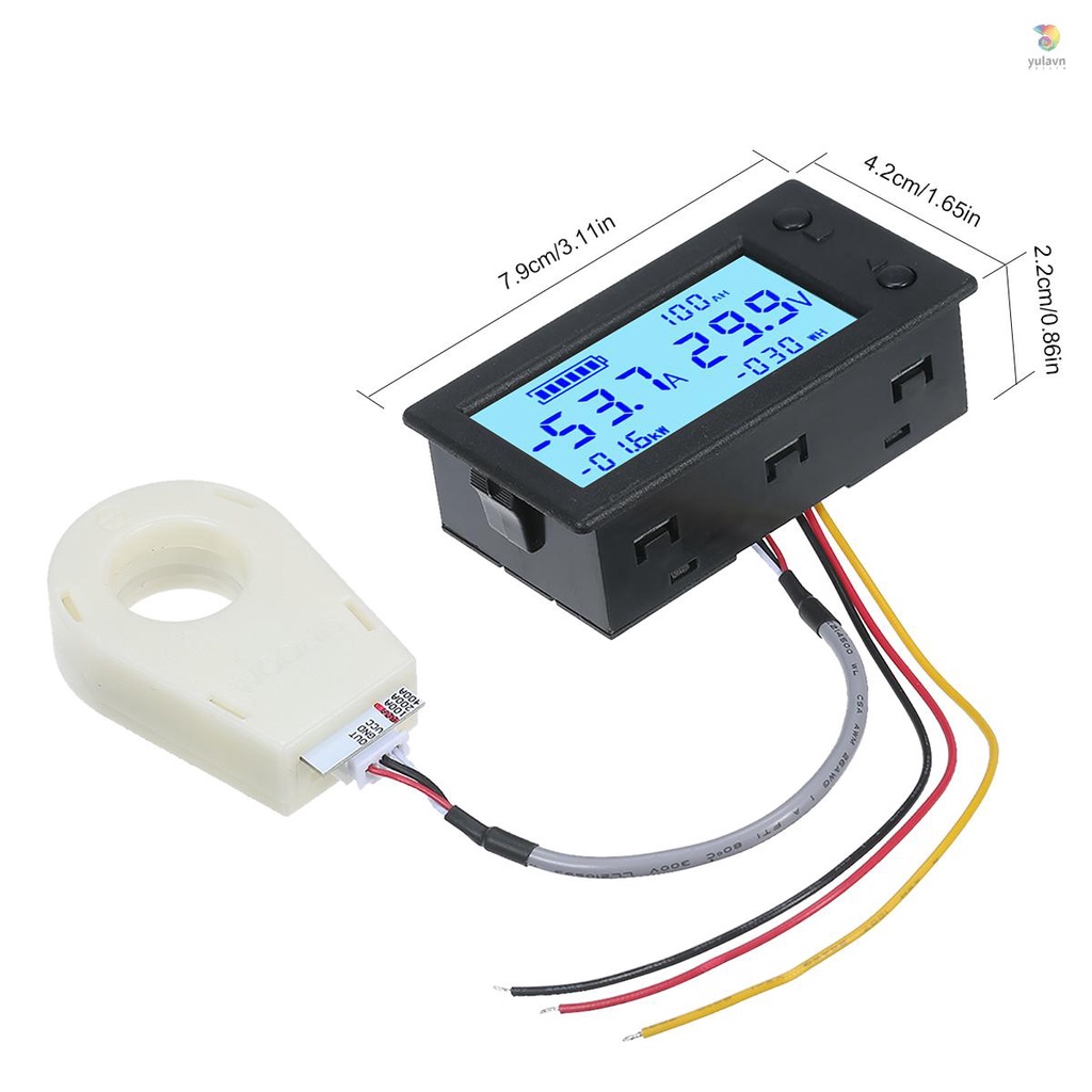 Đồng Hồ Đo Dung Lượng Pin Kỹ Thuật Số DC 5V ~ 90V Màn Hình LCD Cảm Biến 5 Trong 1