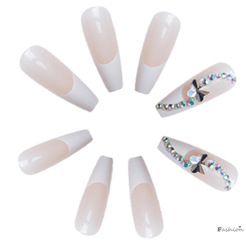 Móng Tay Giả Màu Trắng Nude Chống Nước Chống Trầy Xước