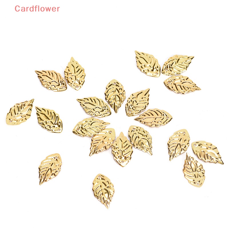 Bộ 50 Phụ Kiện Làm Trang Sức Hình Chiếc Lá Bằng Kim Loại Mới