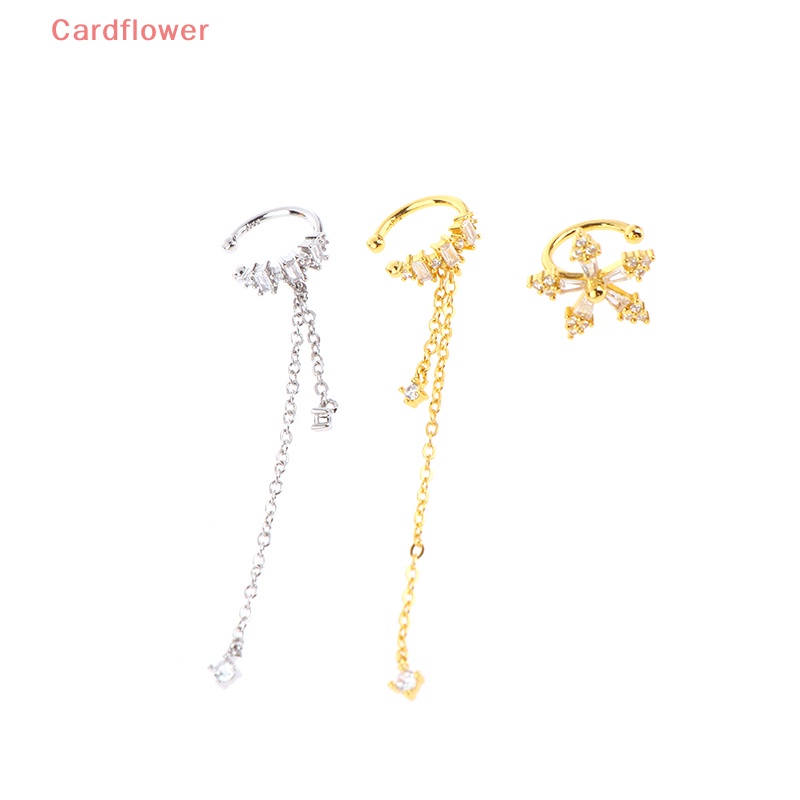 1 Khuyên Kẹp Vành Tai Hình Bông Hoa Đính Đá Lấp Lánh Thời Trang Mới