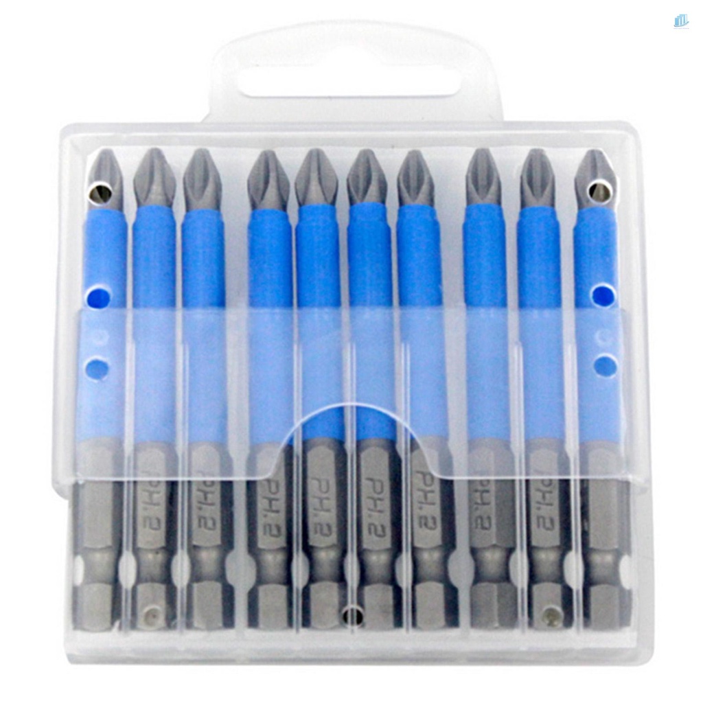 Bộ 10 Mũi Khoan Từ Tính 50mm 1 / 4 Inch PH2 s2mwvn Chống Trượt