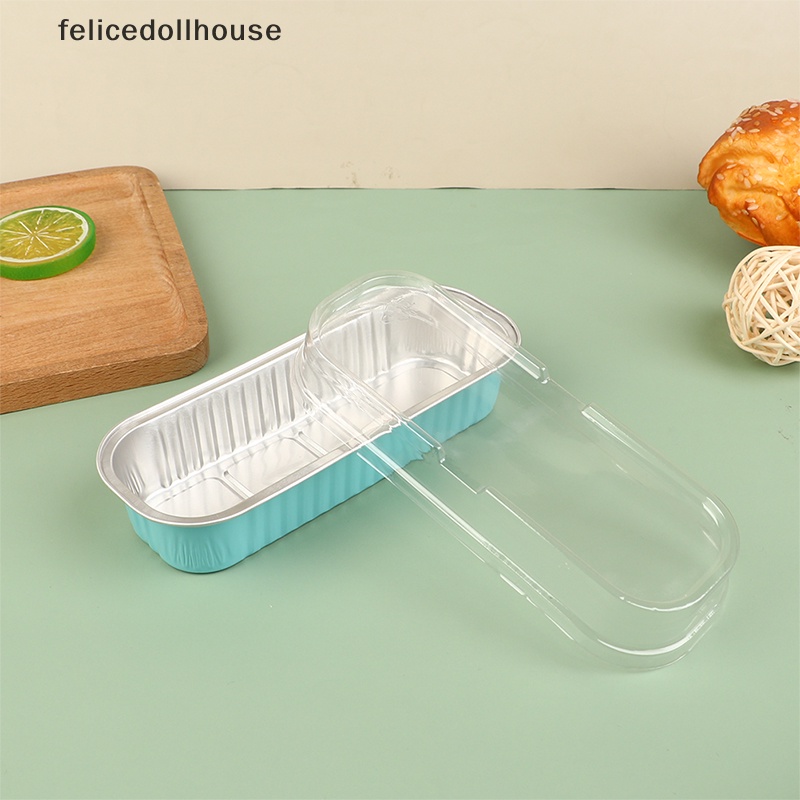 Set 10 Khuôn Giấy Nhôm Hình Chữ Nhật Có Thể Tái Sử Dụng Làm Bánh Pudding [VN]