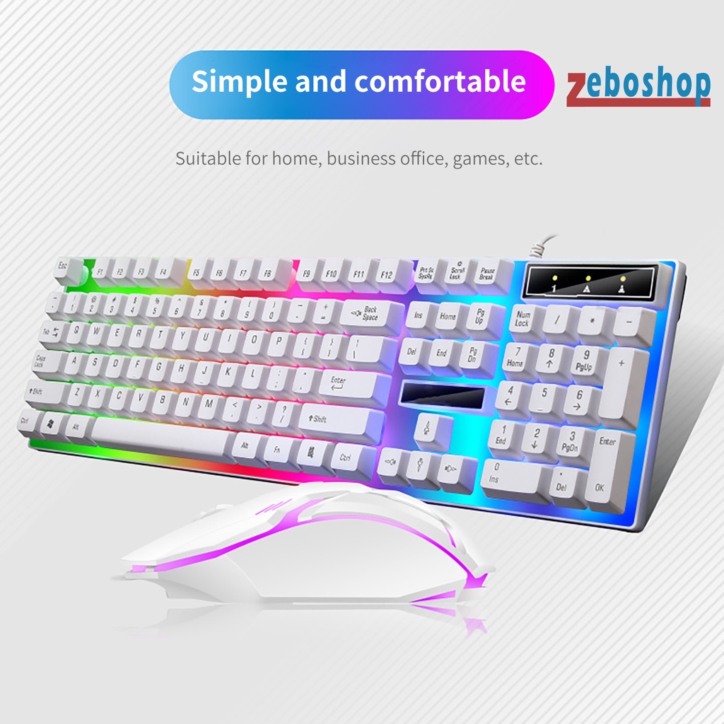 Bộ 2 Chuột Và Bàn Phím Cơ Chơi Game Có Dây USB G21B Dành Cho Văn Phòng