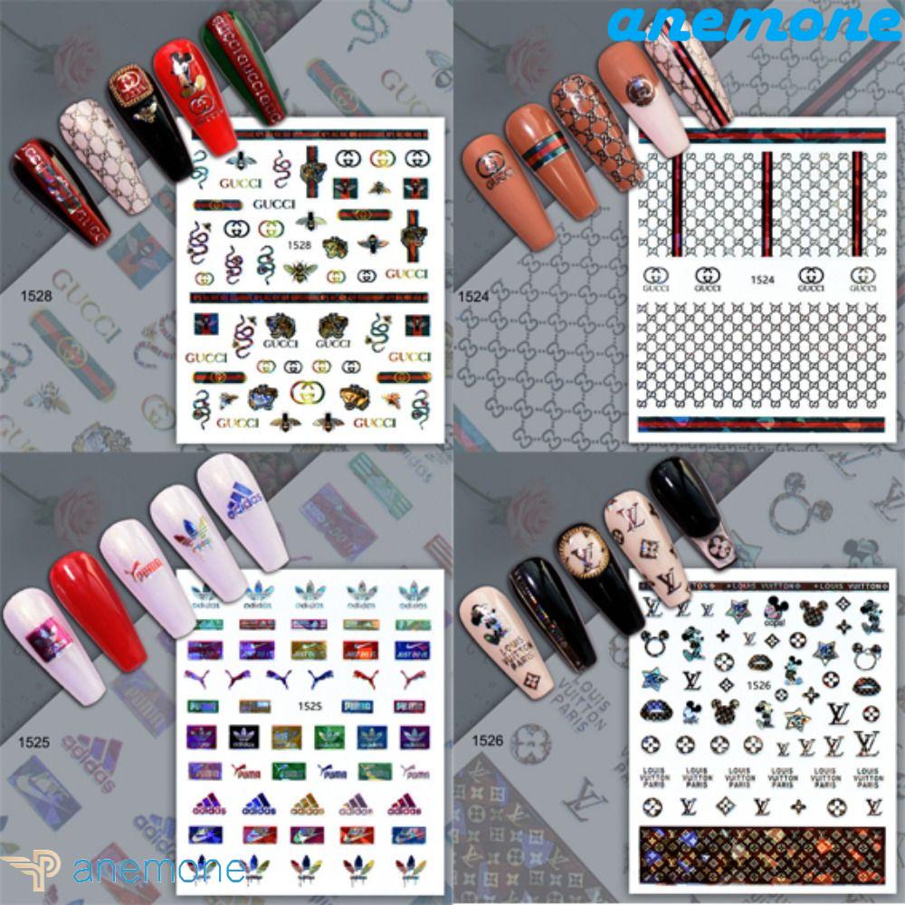 Miếng Dán Trang Trí Móng Tay In Logo Thương Hiệu Lớn Phong Cách Sang Trọng