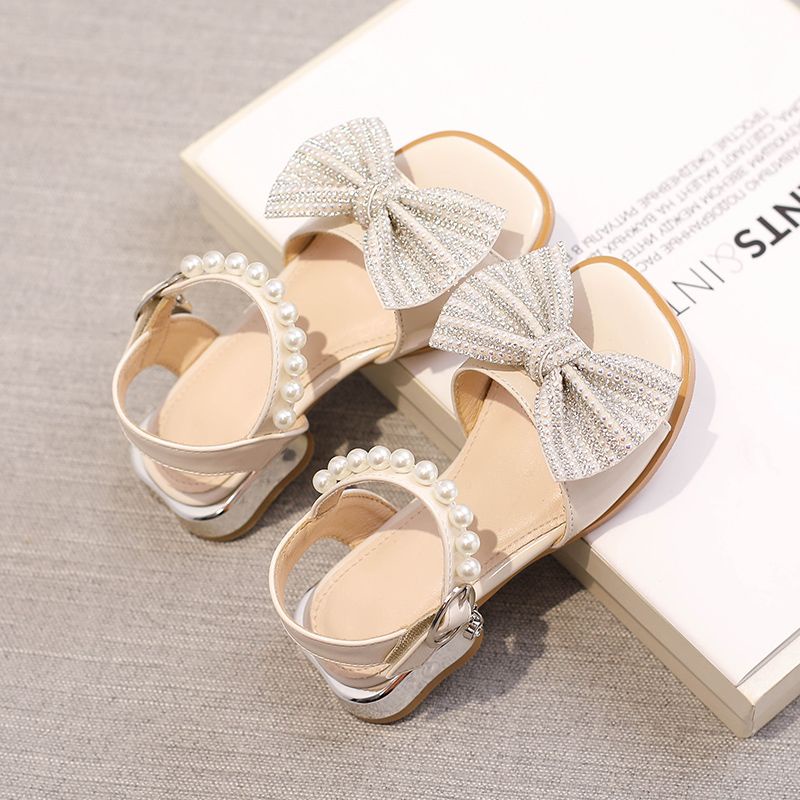 Xăng đan Cao Gót Đế Mềm Đính Nơ Thời Trang Mùa Hè 2023 Cho Bé Gái