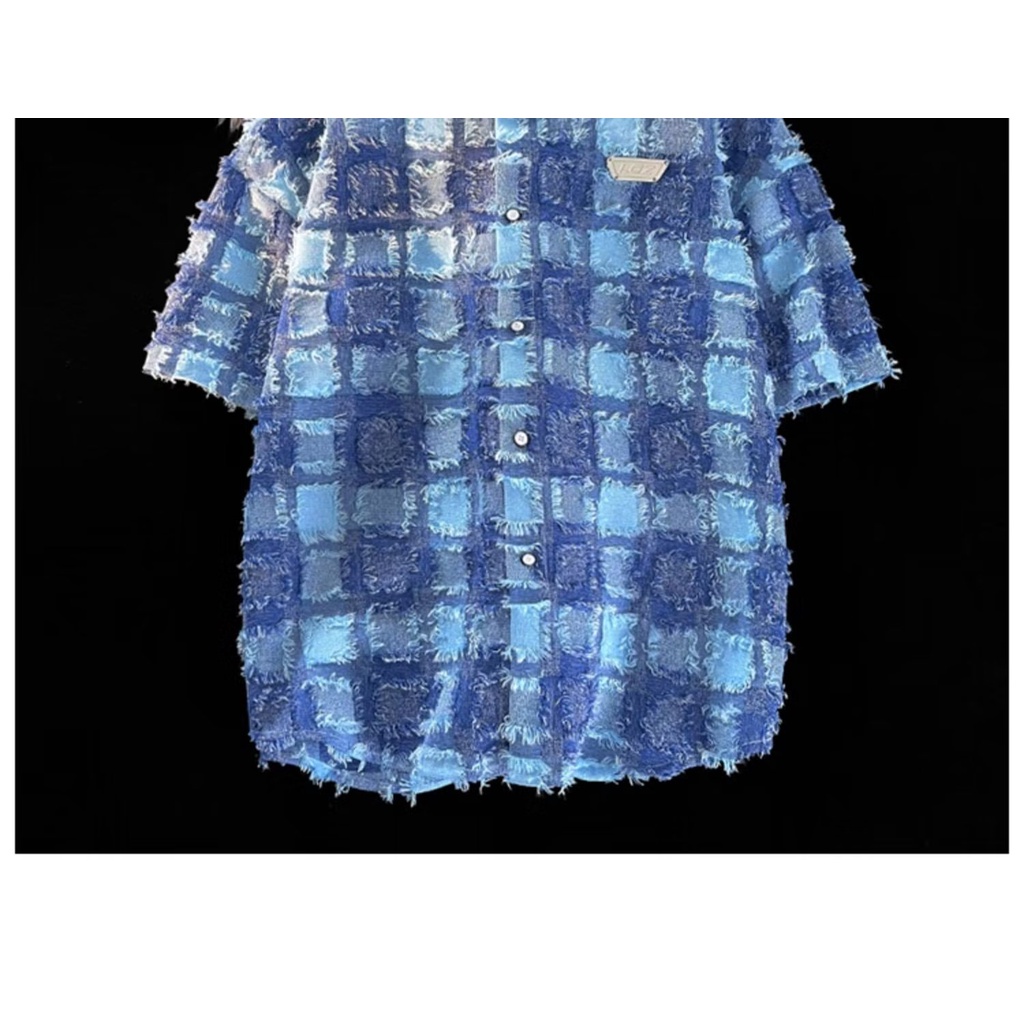 Áo Sơ Mi Nam Ca Rô Ngắn Tay Cổ Bẻ Thời Trang