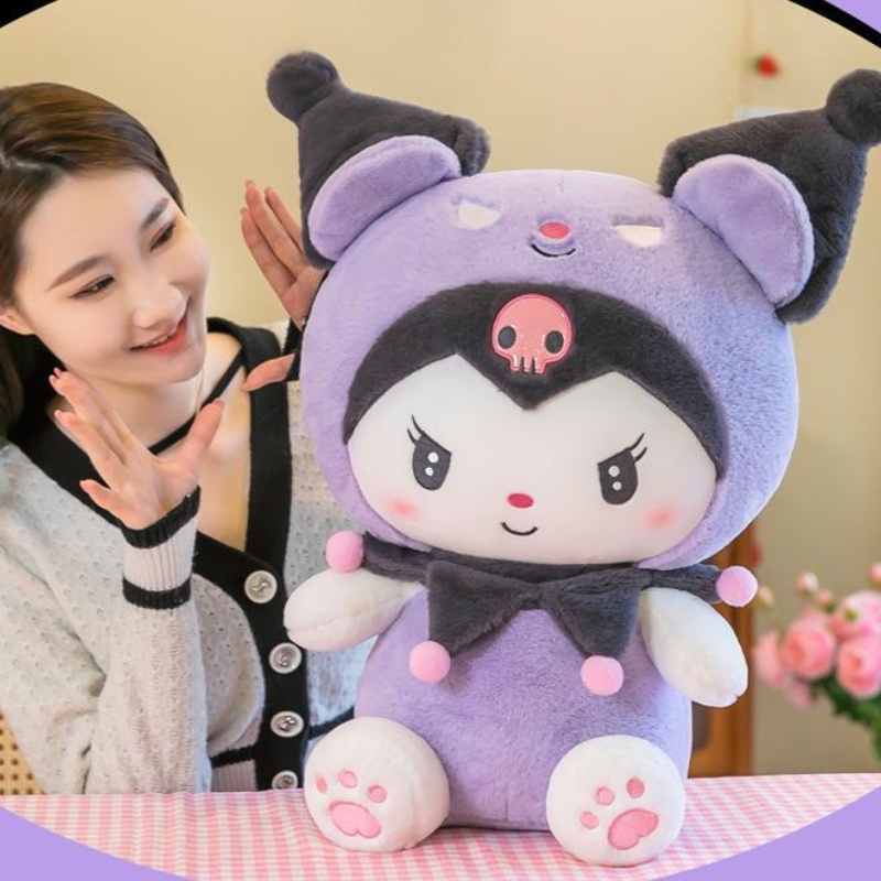 Búp Bê Nhồi Bông Kuromi Khổng Lồ Màu Tím Đậm 50cm Làm Quà Tặng Sinh Nhật / Lễ Tình Nhân Cho Bé