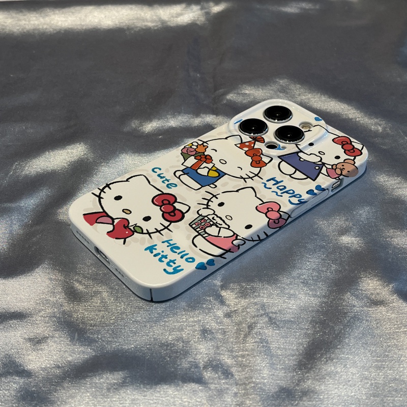 Ốp Điện Thoại Hình Quyển Sách Hoạt Hình Xinh Xắn Cho iPhone137811Ốp Điện Thoại Họa Tiết Hello Kitty Dễ Thương Cho Apple 14pro 12max QHY4