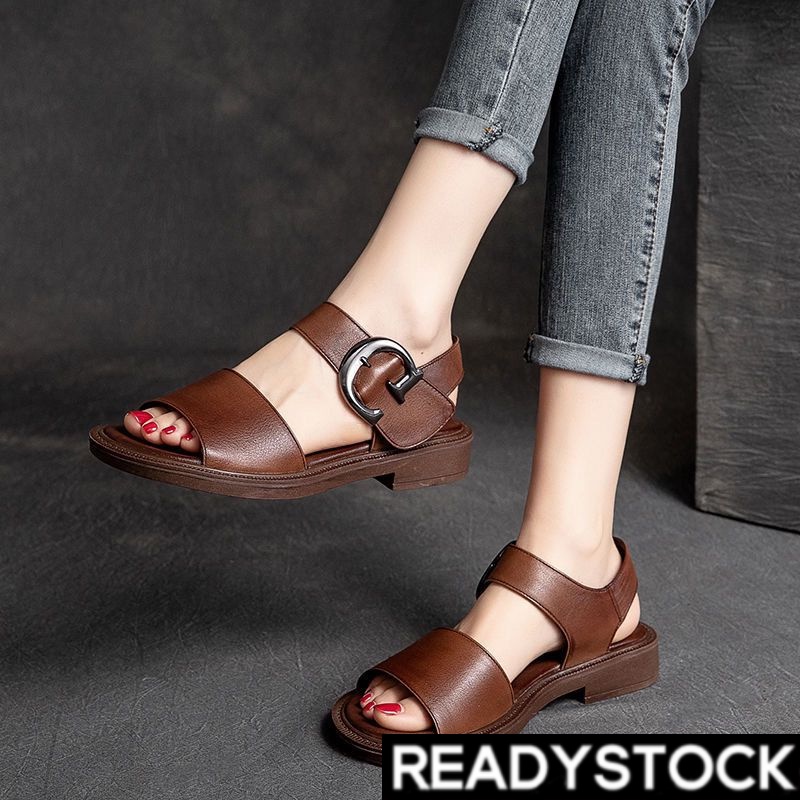 Giày Sandal Da Đế Mềm Chống Trượt Thời Trang Mùa Hè Dành Cho Nữ