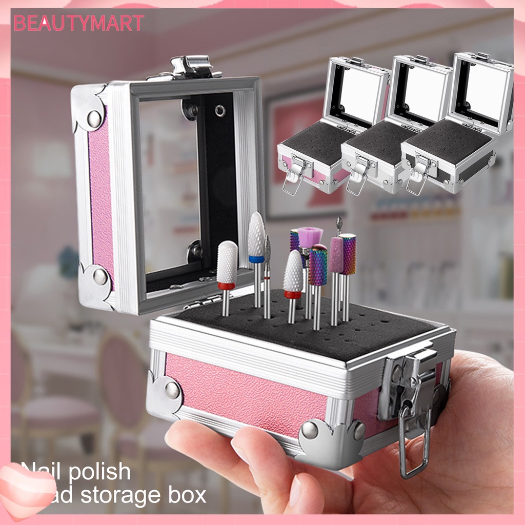 Giá Đỡ Mũi Khoan Móng Tay 25 Ngăn Trong Suốt Chống Rơi An Toàn Dành Cho Salon