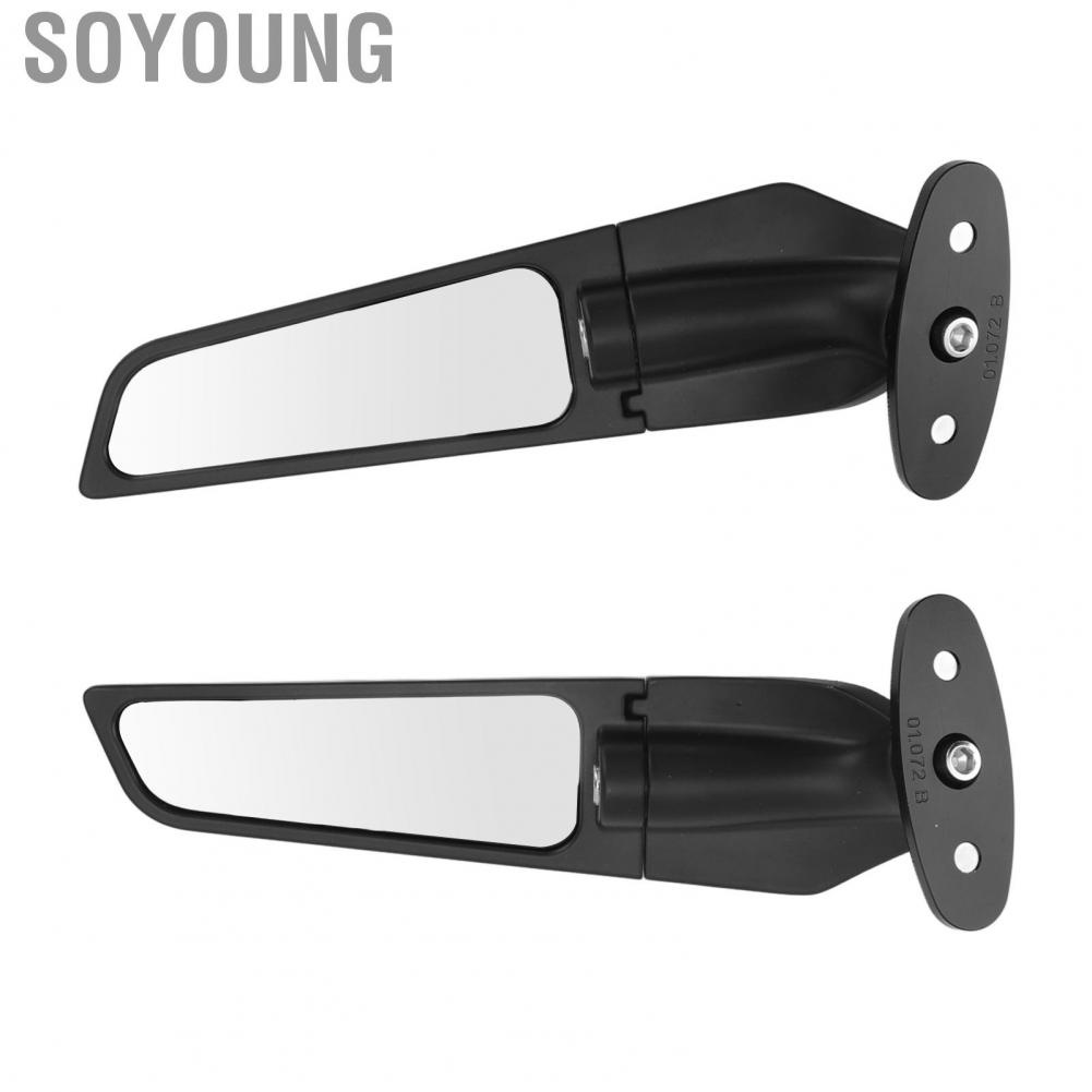 Soyoung Side Wing Mirrors  Rear View Adjustable Sporty Look for Motorcycle