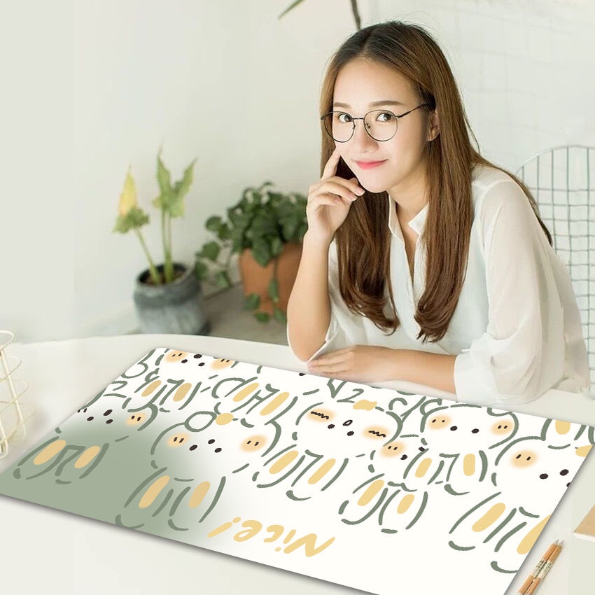 Tấm Lót Chuột Và Bàn Phím Máy Tính Hình Thỏ Dễ Thương
