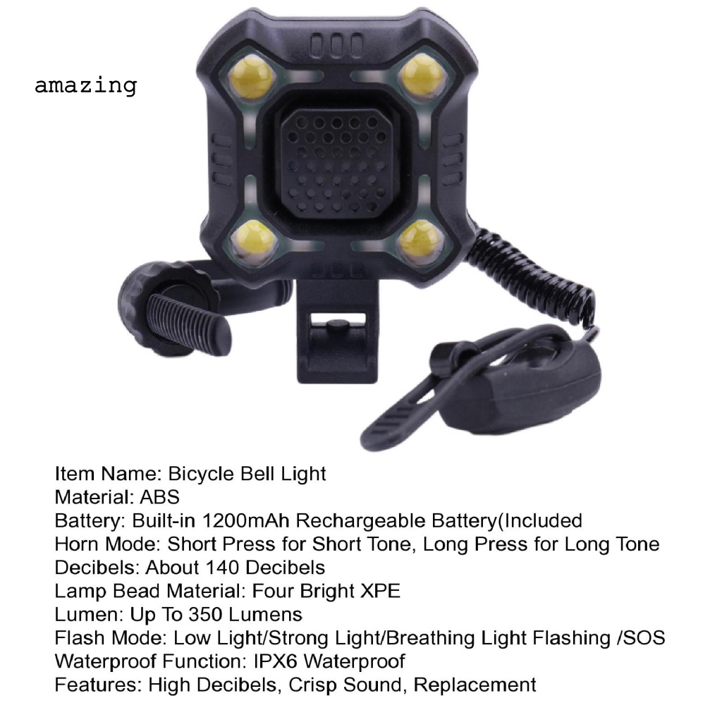 Chuông Xe Đạp Mini Siêu Sáng 2 Trong 1 Tiện Dụng