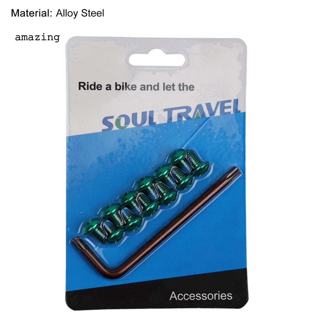 Bộ 12 Ốc Vít Đĩa Xe Đạp Màu Sắc Tươi Sáng Chống Trượt Độ Bền Cao