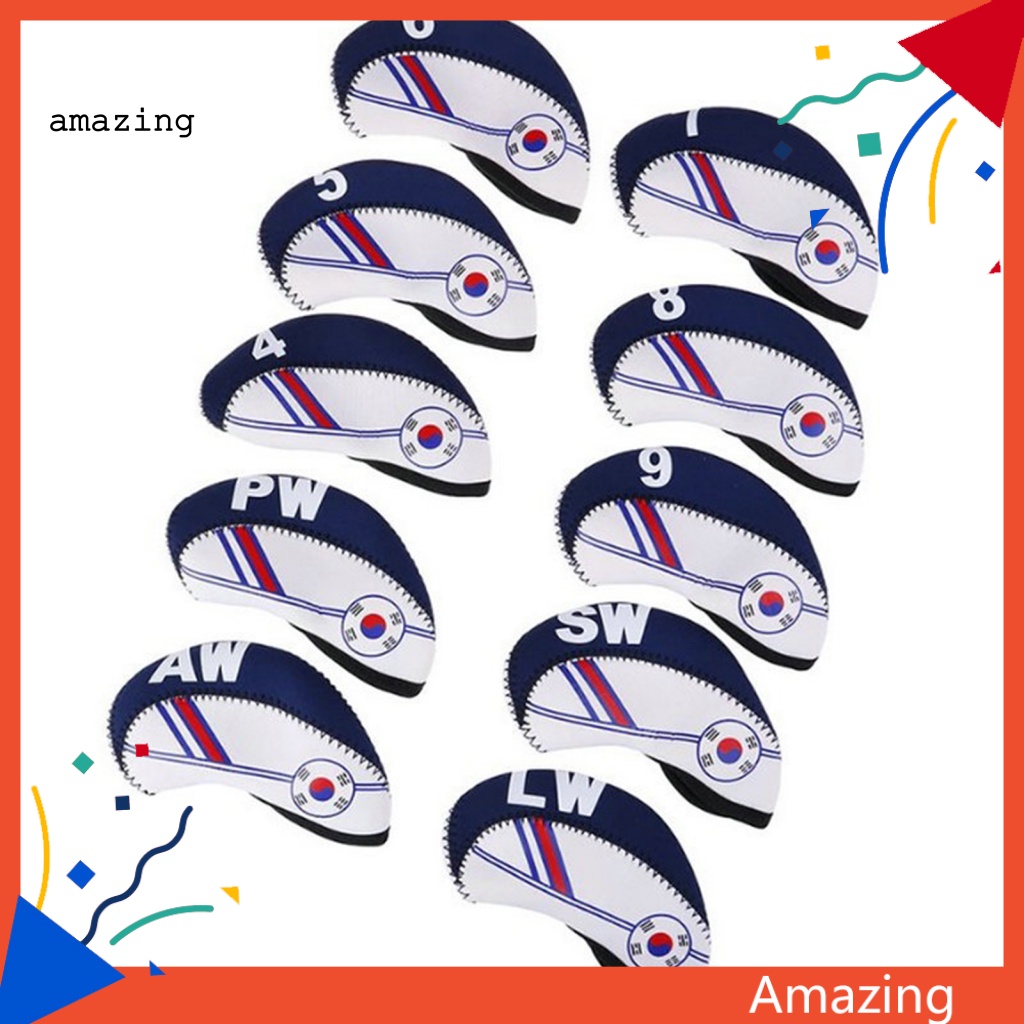 Bộ 10 Vỏ Bọc Bảo Vệ Đầu Gậy Đánh Golf Chống Mòn Tiện Dụng