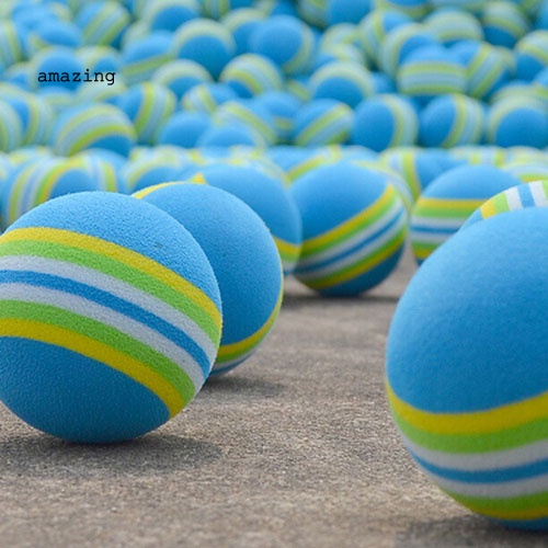 Set 6 Quả Bóng Golf Bằng Xốp Họa Tiết Kẻ Sọc Dùng Luyện Tập Trong Nhà