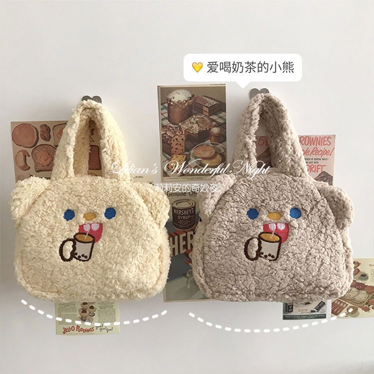 Túi Xách Lông Nhung Dễ Giặt Kích Thước 28X22 Dành Cho Nữ