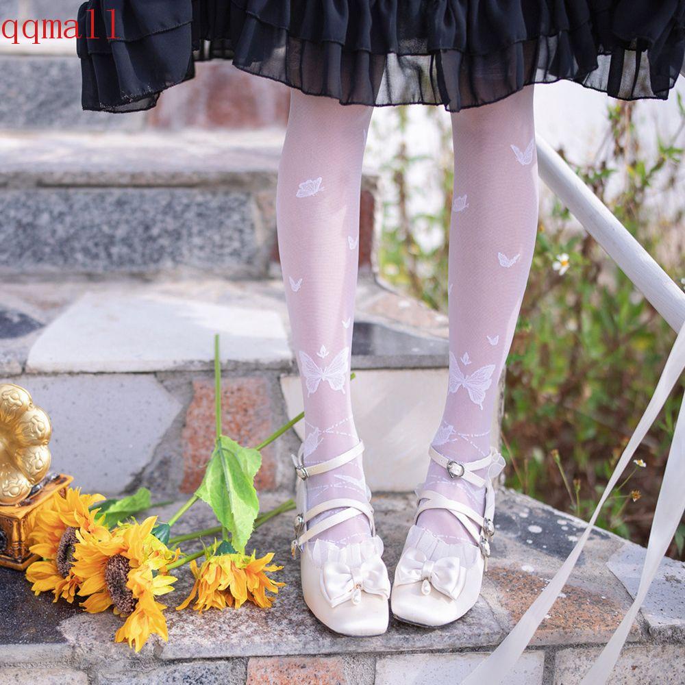 Vớ Dài Mỏng Thoải Mái Thiết Kế Dây Chéo Phong Cách Lolita Thời Trang Cho Nữ