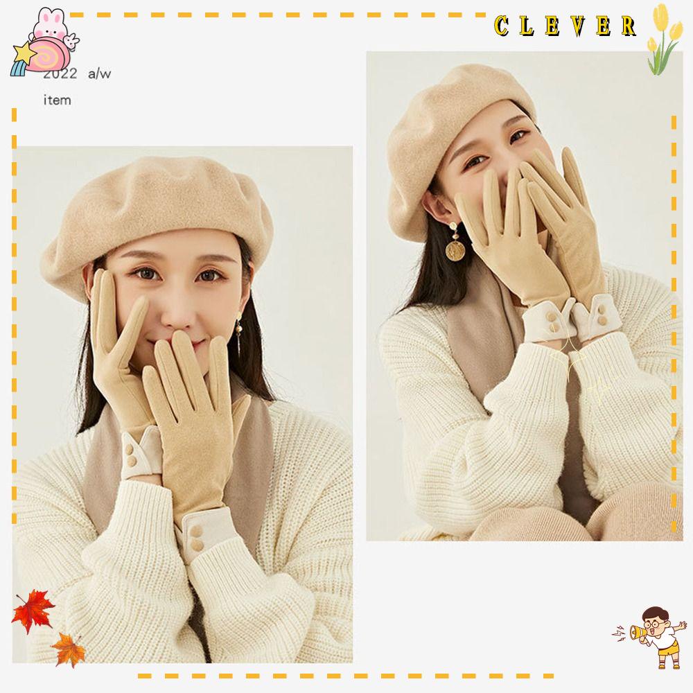 Găng Tay Nhung Giữ Ấm Chống Trượt Phong Cách Đức Cho Nữ