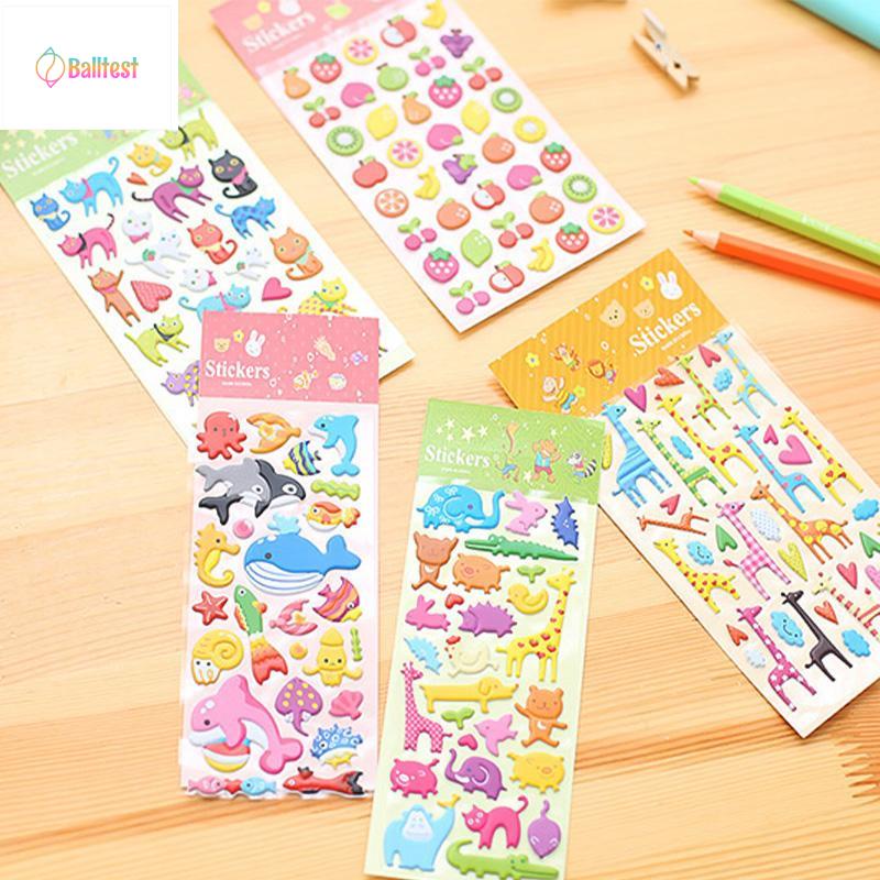 💜Hình dán sticker 3d nổi cute chống nước chữ động vật siêu nhân công chúa dễ thương trang trí cho bé trai gái