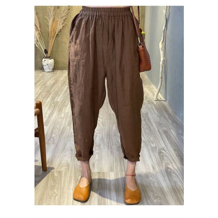 Set Áo Sơ Mi Và Quần harem Dài Đến Mắt Cá Chân Bằng Vải cotton Lanh Cài Nút Thiết Kế Thời Trang Mùa Hè Kiểu Mới Dành Cho Bạn Nữ