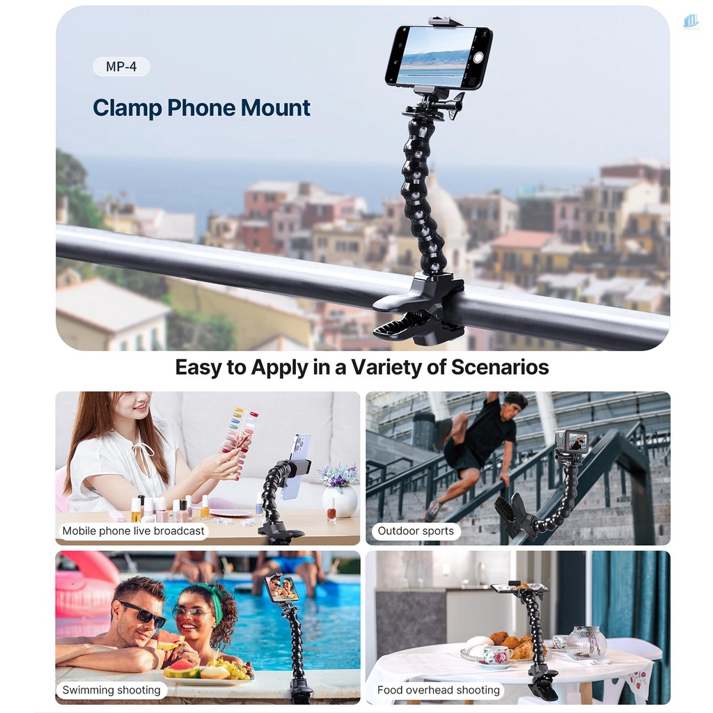 Giá Đỡ Kẹp Điện Thoại MP-4 Hình Chữ U Linh Hoạt Có Thể Tháo Rời Cho iPhone 14 / 13 / 12 &amp; 11 / 10 / 9