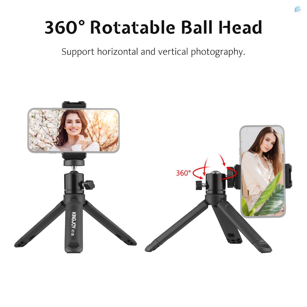 Giá Đỡ Ba Chân Mini Có Thể Xoay Được Kèm Ốc Vít 1 / 4 Inch Cho Điện Thoại Thông Minh / Máy Ảnh / Video / Youtube KINGJOY KT-26