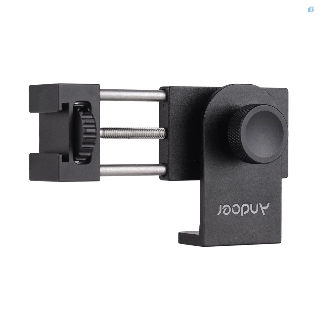 Giá Đỡ Điện Thoại Thông Minh Andoer Andoer Bằng Kim Loại Với Ngàm Gắn Micro Và Đèn LED Hỗ Trợ Quay Video