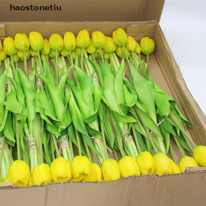 Bó Hoa Tulip Nhân Tạo Bằng Silicone Dùng Trang Trí Nhà Cửa