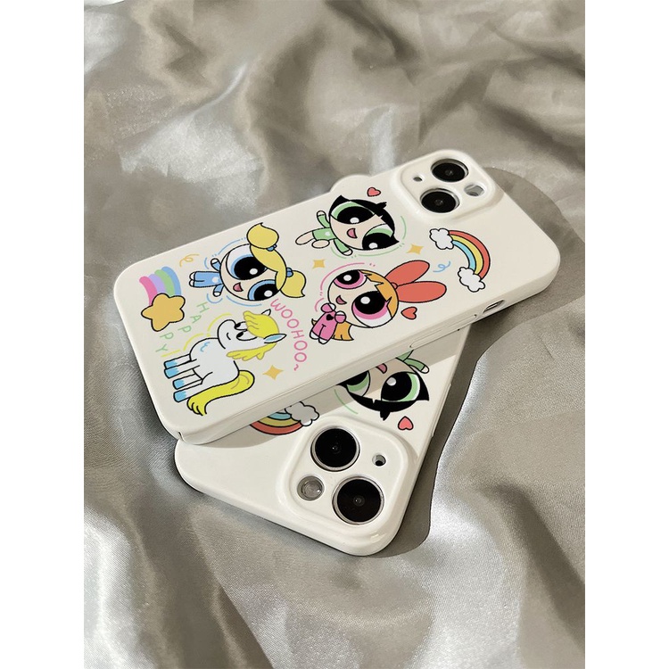 Ốp Điện Thoại Cứng Họa Tiết Powerpuff Girls Bảo Vệ Cho iphone14promax12 11 13 R27O