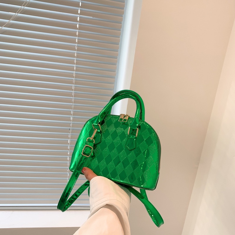 Túi Xách JASMIN NOIR Tote Nhỏ Hai Dây Bằng Da Bóng Kẻ Sọc Caro Thời Trang Xu Hướng Dành Cho Bạn Nữ