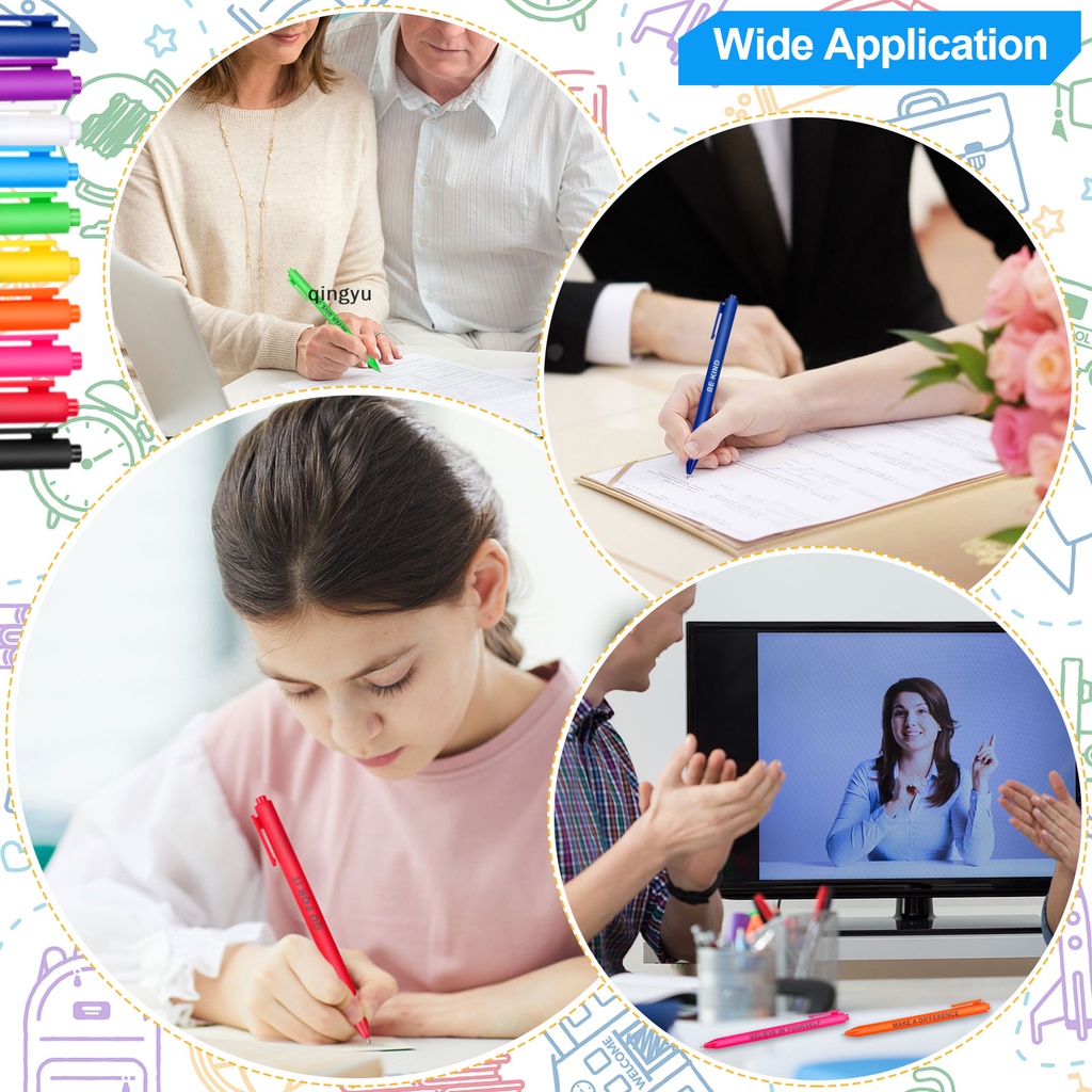 Set 30 Bút Bi Nhiều Màu Sắc Truyền Cảm Hứng Vui Nhộn Cho Học Sinh