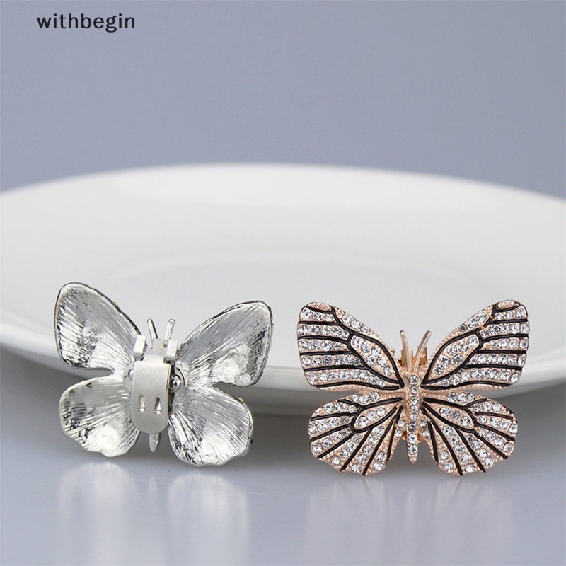 Kẹp Khóa Giày Hình Bướm Đính Đá Lấp Lánh Phong Cách Vintage