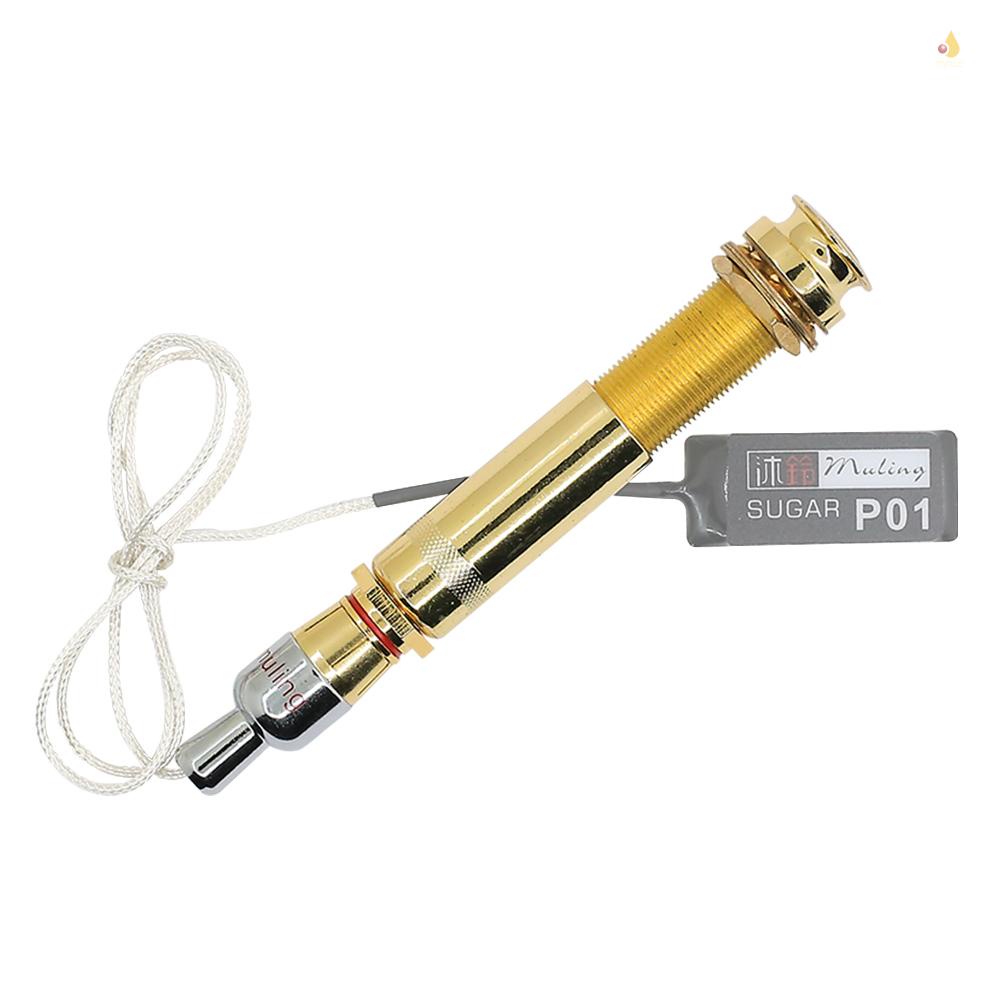 Đầu Nối Pickup Đuôi Ngựa Đàn Guitar Bằng Chất Liệu Đồng Mạ Vàng 6.35mm Female Sang RCA Female