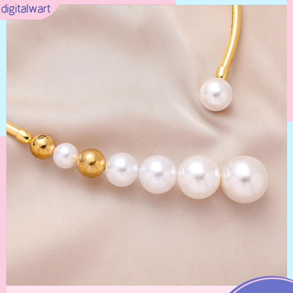 Vòng Cổ Choker Chuỗi Hạt Ngọc Trai Nhân Tạo Hình Chữ C Cho Nữ