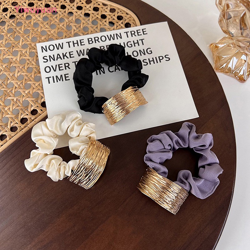 Dây Buộc Tóc Cao Su Đính Kim Loại Kiểu Hàn Quốc Thời Trang 2022 Mới