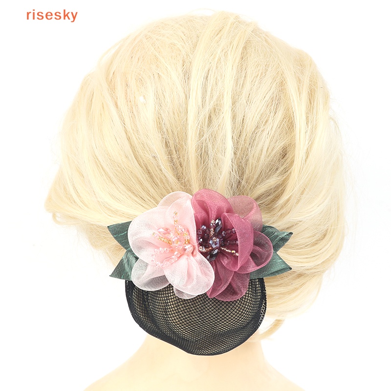 [risesky] Kẹp Tóc Lưới Xoăn Nhẹ Nhàng Thanh Lịch Hàn Quốc Cho Y Tá / Ngân Hàng / Khách Sạn