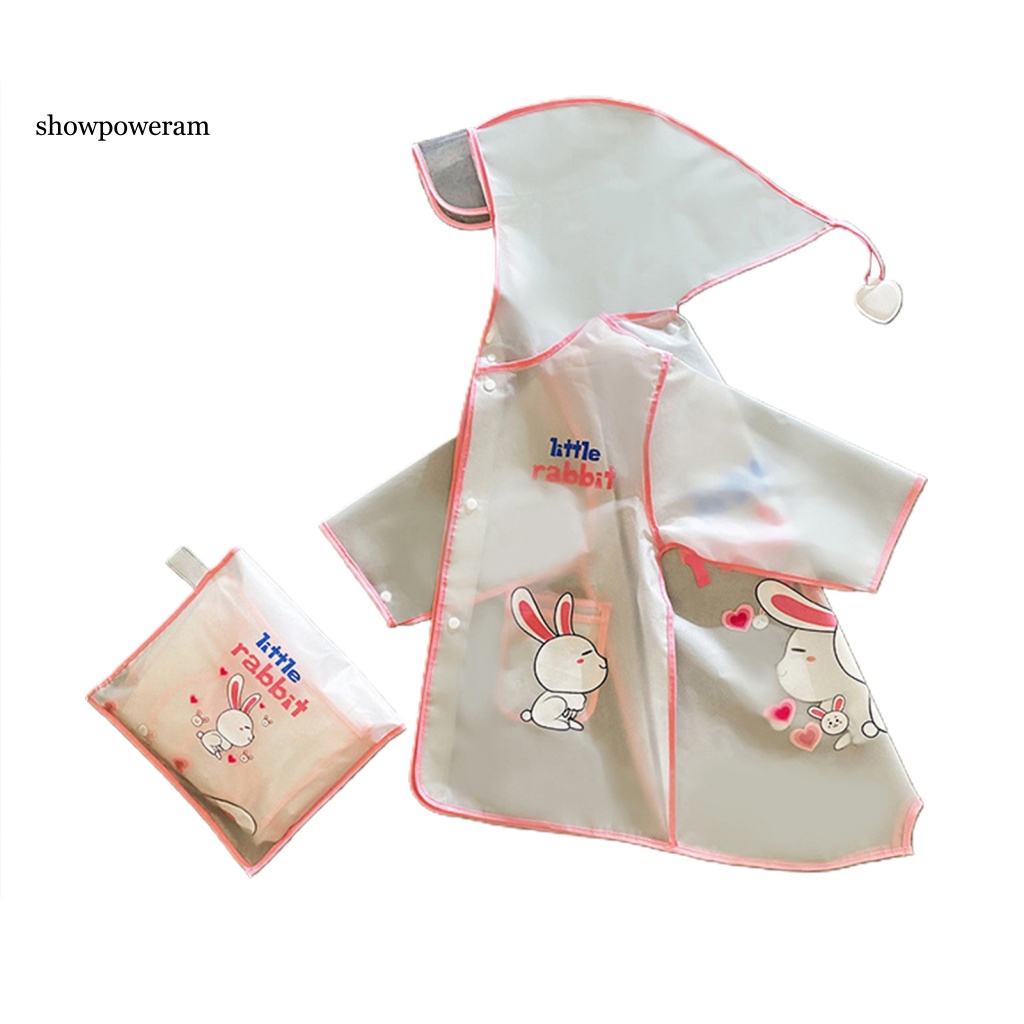 Áo Mưa Co Giãn Trong Suốt Chống Nước Có Mũ Trùm Cho Bé