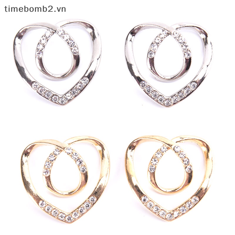 {Timebomb} Ghim Cài Khăn Choàng Lụa Pha Lê Hình Trái Tim Cho Nữ