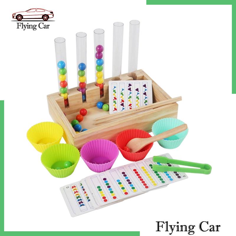 Bộ Đồ Chơi Luồn Bóng Cầu Vồng Bằng Gỗ Lzdjfmy2 Dành Cho Bé