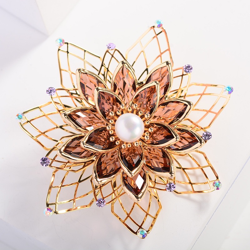 Trâm Cài Áo Hai Lớp Hình Hoa Sen Có Nam Châm