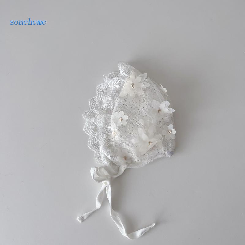 Mũ Vành Phối Ren Lưới Phong Cách Công Chúa Cho Bé Gái 0-1 Tuổi