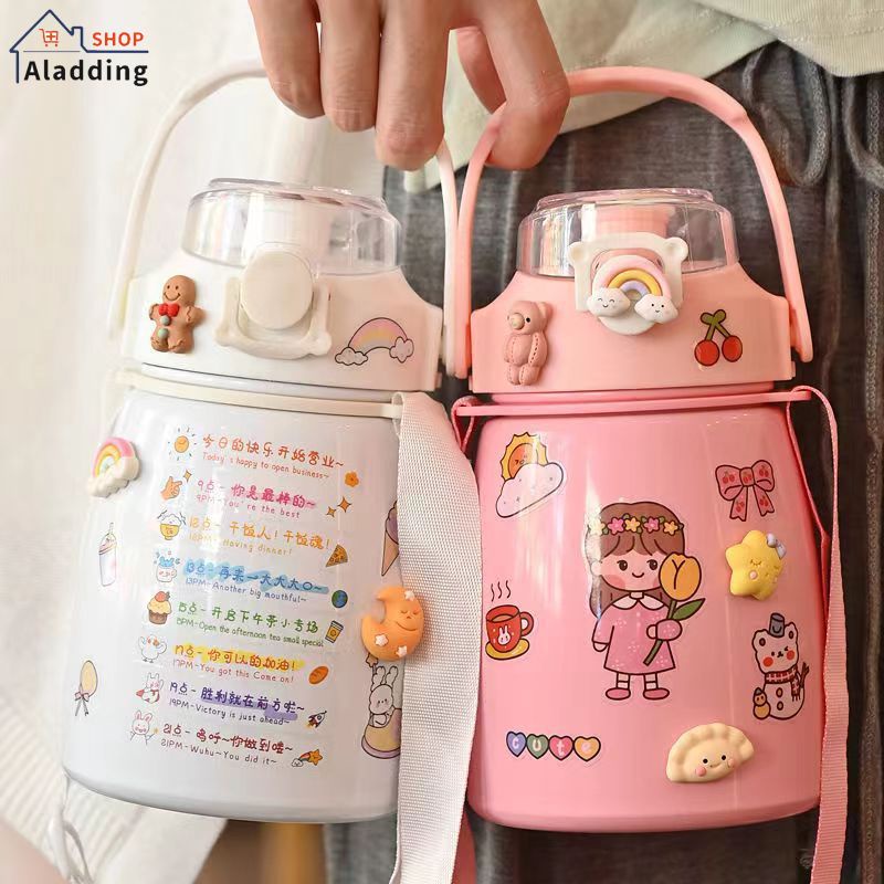 Cốc Inox 304 Giữ Nhiệt Dung Tích Lớn Kiểu Aladdin Dễ Thương Cho Bé